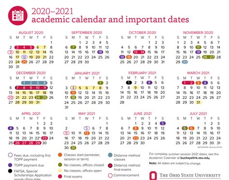 Osu Academic Calendar 2021